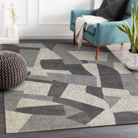 Rechteckiger moderner geometrischer Stil Wohnzimmer Büro Teppich GRI223 Aktion