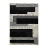 Moderner kurzfloriger geometrischer Designteppich grau weiß schwarz GRI224 Verkauf
