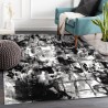 Moderner rechteckiger Teppich mit abstraktem Design in Grau, Schwarz und Weiß GRI226 Aktion