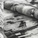 Moderner rechteckiger Teppich mit abstraktem Design in Grau, Schwarz und Weiß GRI226 Angebot