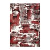 Rechteckiger moderner Designteppich farbig rot grau weiß MUL439 Verkauf