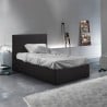 Komplettes Einzelbett mit Bettkasten Stoff Holz mit Bettrost 80x190 cm Basel Twin 