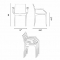 Schwarz Quadratisch Tisch und 4 Stühle Farbiges Polypropylen-Außenmastenset Grand Soleil Arm Bistrot Passion 