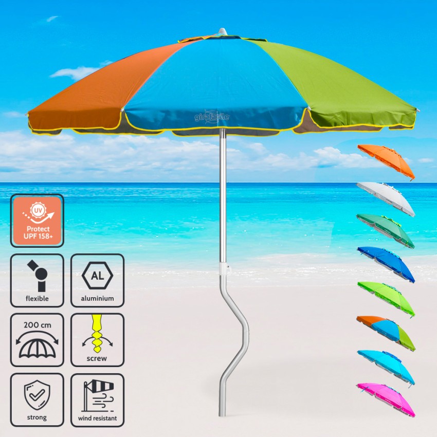 Sonnen Strandschirm Girafacile Aluminium uv Schutz Angeln 200 cm Afrodite 