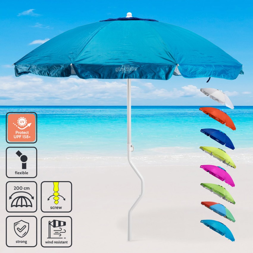 Sonnenschirm 200 cm mit UV-Schutz für Strand oder Angeln GiraFacile Ermes Kosten Sonnenschirm 200 cm mit UV-Schutz für Strand oder Angeln GiraFacile Ermes Kosten