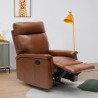 Klappbarer Relaxsessel mit Liegefunktion Fußschemel Kunstleder Modernes Design Aurora Verkauf