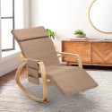 Schaukelstuhl Relaxsessel aus Holz skandinavisches Design verstellbare Fußstütze Odense Auswahl