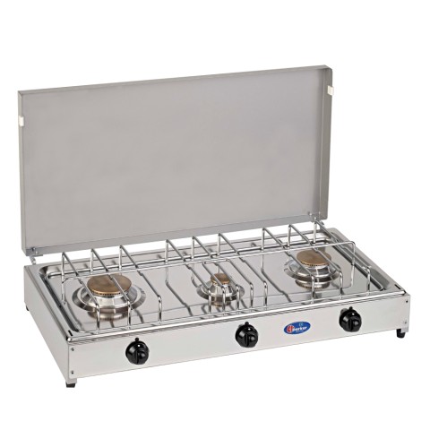Tragbarer Gasherd Camping 3 Flammen mit Deckel 5523G CF Parker Aktion