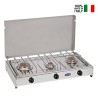 Tragbarer Gasherd Camping 3 Flammen mit Deckel 5523G CF Parker Verkauf