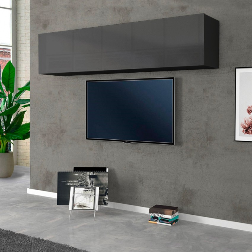 Hängeschrank Wohnzimmer 180cm mit 2 Klappenfächern in Grau Note Up Aktion Hängeschrank Wohnzimmer 180cm mit 2 Klappenfächern in Grau Note Up Aktion