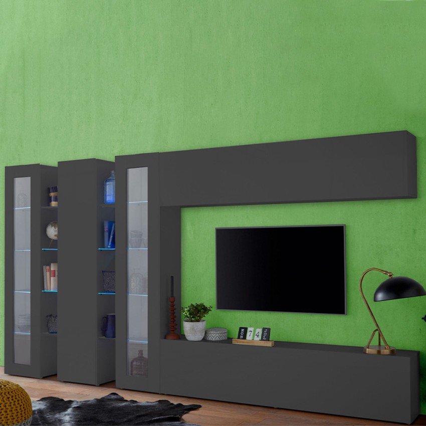 Wohnwand Wohnzimmer TV-Möbel Schrank 2 Vitrinen schwarz Note Mir Aktion Wohnwand Wohnzimmer TV-Möbel Schrank 2 Vitrinen schwarz Note Mir Aktion