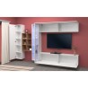 Weiße schwebende Wohnwand mit TV-Schrank, Bücherregal und Vitrine Loane WH Rabatte