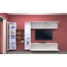 Weiße Wohnwand Kary WH mit hängendem TV-Schrank, Bücherregal und 2 Vitrinen Sales
