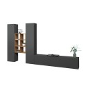 Moderne TV-Wand Manny RT mit 2 Schränken, Bücherregal und 6 Fächern aus Holz Angebot