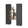 Moderne Wohnwand Bücherregal aus Holz mit 2 Schränken für Wohnzimmer Gemy RT Katalog