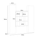 Moderne Wohnwand mit 2 Vitrinen und Bücherregal aus Holz Vila RT Lagerbestand