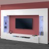 Weiße Wohnzimmer-Wand mit TV-Halterung, 2 Vitrinen und Hängeschrank Sultan WH Aktion