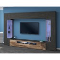 Moderne TV-Wohnwand Schwarz Holz mit 2 Vitrinen Hängeschrank Sultan AP Sales