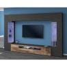 Moderne TV-Wohnwand Schwarz Holz mit 2 Vitrinen Hängeschrank Sultan AP Sales