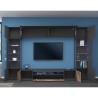 Moderne TV-Wohnwand Schwarz Holz mit 2 Vitrinen Hängeschrank Sultan AP Katalog