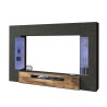 Moderne TV-Wohnwand Schwarz Holz mit 2 Vitrinen Hängeschrank Sultan AP Angebot