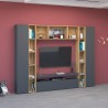 Moderne Wohnwand TV-Schrank Bücherregal Schränke Schwarz Holz Arkel AP Aktion
