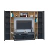 Moderne Wohnwand TV-Schrank Bücherregal Schränke Schwarz Holz Arkel AP Sales