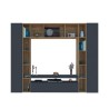 Moderne Wohnwand TV-Schrank Bücherregal Schränke Schwarz Holz Arkel AP Rabatte