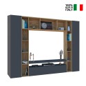 Moderne Wohnwand TV-Schrank Bücherregal Schränke Schwarz Holz Arkel AP Verkauf