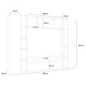 Moderne Wohnwand TV-Schrank Bücherregal Schränke Schwarz Holz Arkel AP Lagerbestand