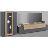 Moderne Wohnwand in Schwarz und Holz mit TV-Schrank und Vitrine Woud AP Rabatte