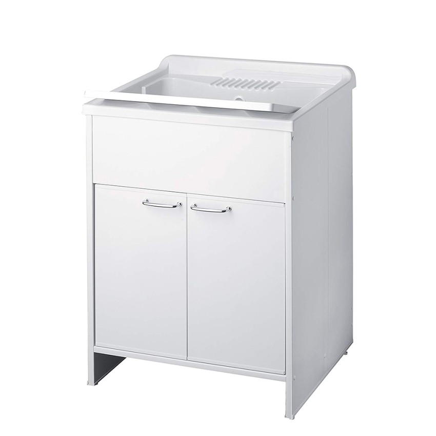 Mobiler Waschbeckenschrank für Waschküche mit Abdeckung, 2 Türen, 60x50 cm, 9002K Negrari Aktion Mobiler Waschbeckenschrank für Waschküche mit Abdeckung, 2 Türen, 60x50 cm, 9002K Negrari Aktion