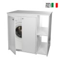 Externer weißer PVC-Schrank mit 2 Fächern für die Waschmaschine 5012PRO Negrari Verkauf