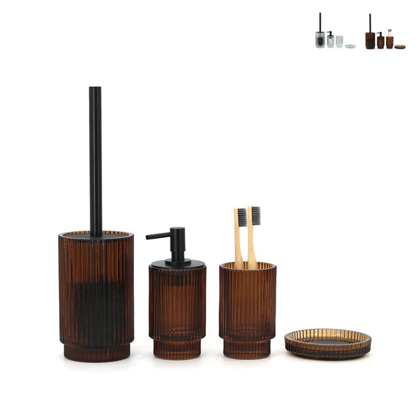 Badezimmer-Zubehörset Seifenspender Zahnputzbecher Glas Deco Verkauf Badezimmer-Zubehörset Seifenspender Zahnputzbecher Glas Deco Verkauf