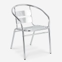 Set aus 2 Aluminiumstühlen mit Tisch 70x70cm für Garten, Bar, Außenbereich Bliss  Angebot