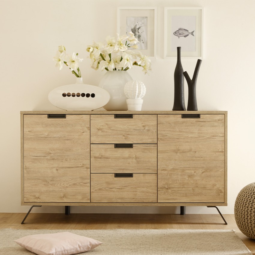 Sideboard Wohnzimmerschrank Eiche 2 Türen 3 Schubladen Huki Palma Aktion Sideboard Wohnzimmerschrank Eiche 2 Türen 3 Schubladen Huki Palma Aktion