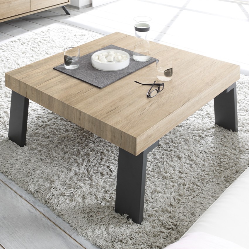 Quadratischer Couchtisch 86x86cm aus Holz für Wohnzimmer Dachshund Palma Aktion Quadratischer Couchtisch 86x86cm aus Holz für Wohnzimmer Dachshund Palma Aktion