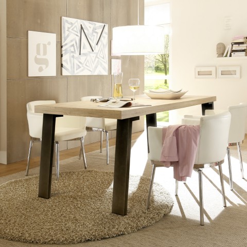 Industrie-Stil Esstisch 190x90cm Holz und Eisen Makani Palma Aktion