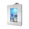 Moderne Vitrine 2 Glastüren Hochglanz Weiß Wohnzimmer 121x166cm Murano Wh Angebot
