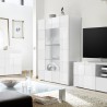 Moderne Vitrine 2 Glastüren Hochglanz Weiß Wohnzimmer 121x166cm Murano Wh Sales