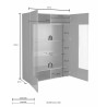 Moderne Vitrine 2 Glastüren Hochglanz Weiß Wohnzimmer 121x166cm Murano Wh Lagerbestand