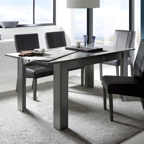 Ausziehtisch 90x137-185cm anthrazit glänzend modern Fly Dama Aktion