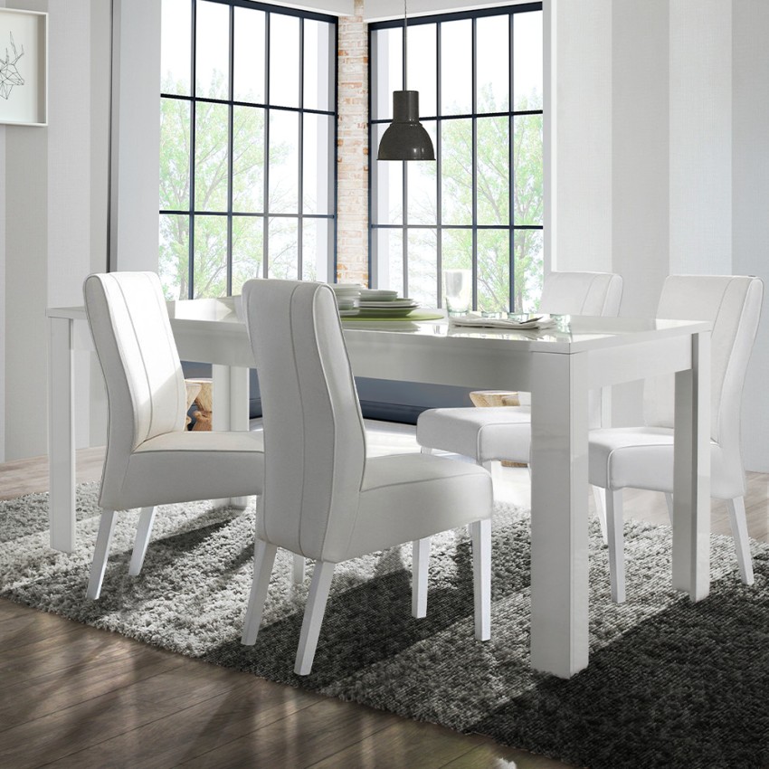 Moderner ausziehbarer Tisch Hochglanz Weiß 90x137-185cm Lit Amalfi Aktion Moderner ausziehbarer Tisch Hochglanz Weiß 90x137-185cm Lit Amalfi Aktion