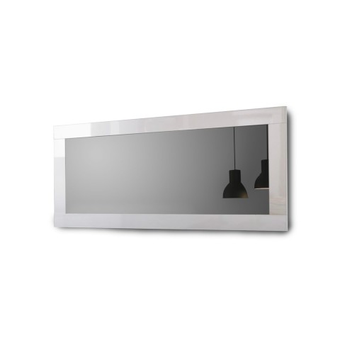 Glänzend weißer Spiegel 75x170cm Wand Eingang Wohnzimmer Miro Amalfi Aktion