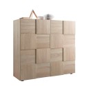 Hohe Anrichte aus Holz mit 2 Türen im Schachbrettmuster Dama Lola Sm Angebot