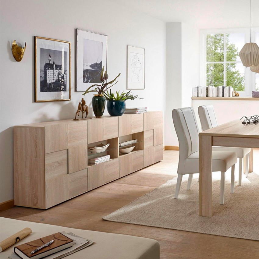 Wohnzimmerschrank 241cm aus Eichenholz mit 2 Türen und 4 Schubladen Dama Sm L Aktion Wohnzimmerschrank 241cm aus Eichenholz mit 2 Türen und 4 Schubladen Dama Sm L Aktion