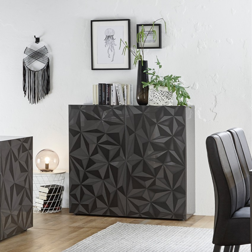 Hochschrank mit 2 Türen, modernes Design, Hochglanz Grau Prisma Tet Rt Aktion Hochschrank mit 2 Türen, modernes Design, Hochglanz Grau Prisma Tet Rt Aktion