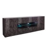 Modernes Sideboard 2 Türen 4 Schubladen glänzend grau 241cm Prisma Rt L Angebot