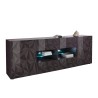 Modernes Sideboard 2 Türen 4 Schubladen glänzend grau 241cm Prisma Rt L Rabatte