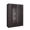 Moderne Vitrine Wohnzimmer, 2 Türen, grau hochglanz, 121x166 cm, Ego Rt Angebot